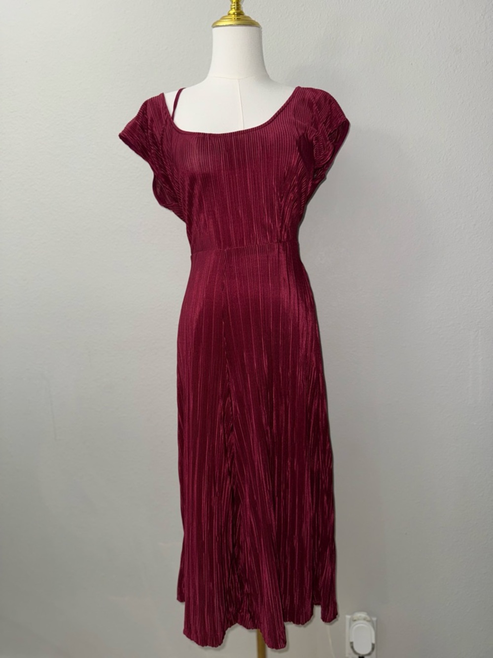 Anthropologie NWT Maeve Sonata Wide Leg Pleaded Cropped Jumpsuit Sz 2P - Picture 2 of 4